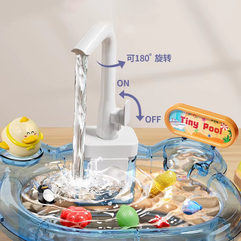 Kids Montessori Magnetic Fishing Toy with Simulation Electric Dishwasher Kitchen Toys for Children Educational Summer Play Water