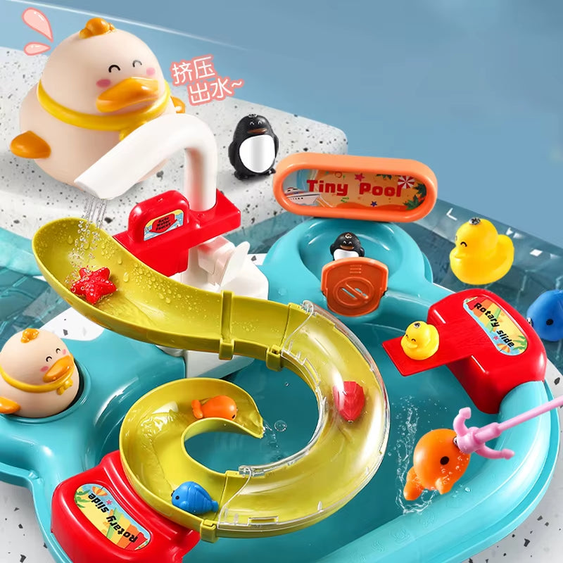 Kids Montessori Magnetic Fishing Toy with Simulation Electric Dishwasher Kitchen Toys for Children Educational Summer Play Water